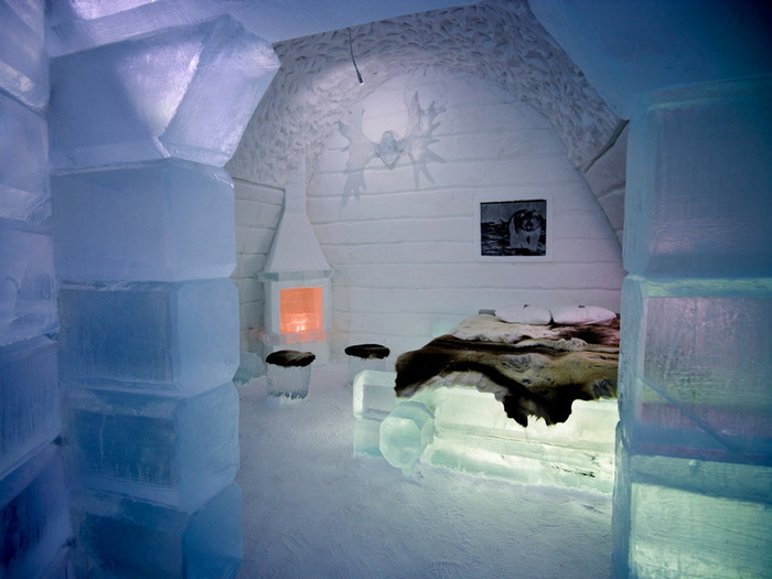 スウェーデンの氷と雪で作られたホテル