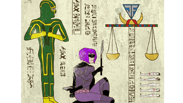 古代エジプト風で描いた映画キャラクターのイラスト写真