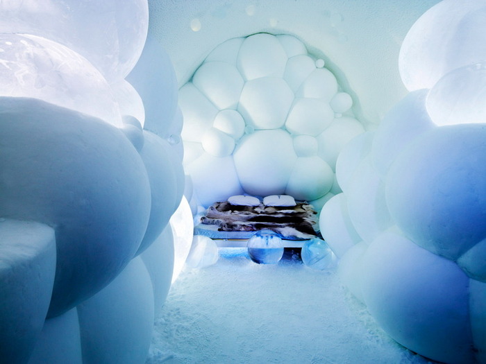 スウェーデンの氷と雪で作られたホテル
