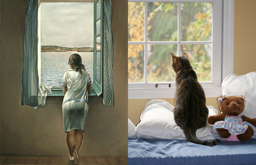 猫で「名画」を忠実に再現した作品