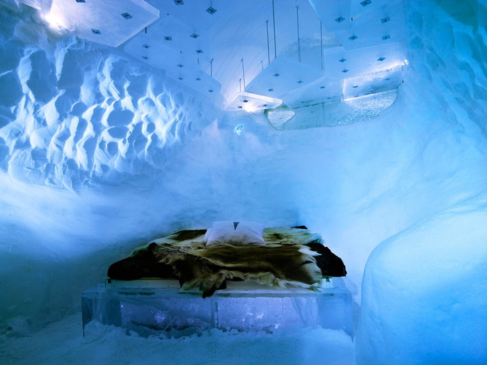 スウェーデンの氷と雪で作られたホテル