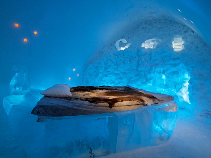 スウェーデンの氷と雪で作られたホテル