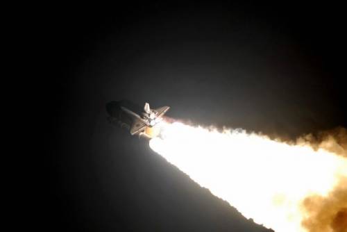 ロマンの宇宙とスペースシャトルの写真