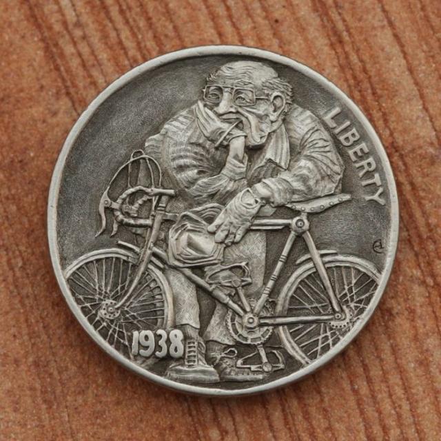 5セント硬貨を彫刻した作品、ホーボー・ニッケルの写真