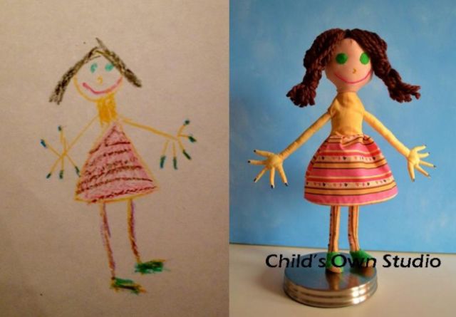 子供の落書きをぬいぐるみにするとかわいい写真