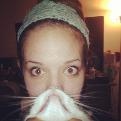 かわいい愛猫を「ヒゲ」にして遊ぶ人々の写真