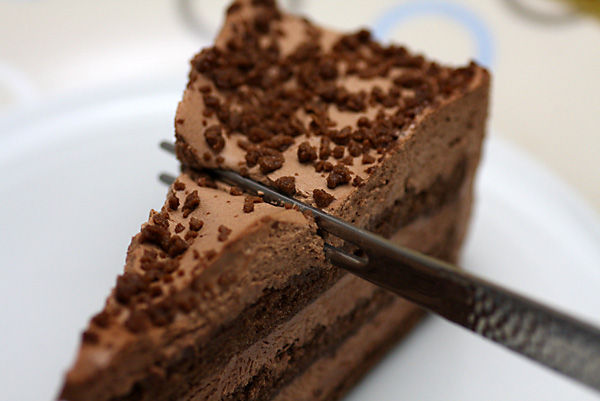 本当に美味しそうなチョコレートケーキの写真