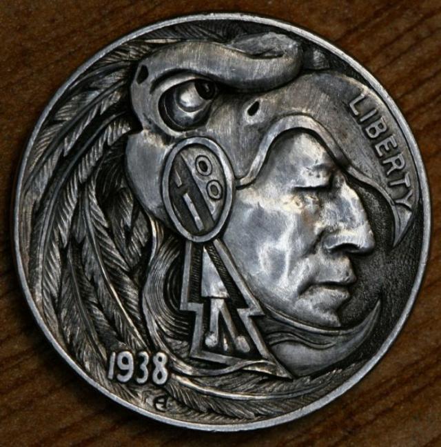 5セント硬貨を彫刻した作品、ホーボー・ニッケルの写真