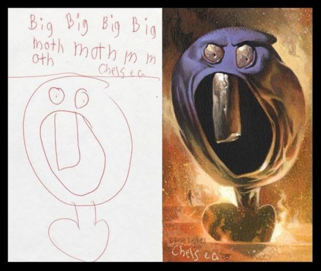 子供の絵を元にプロが描いた、キャラクターたちのイラスト