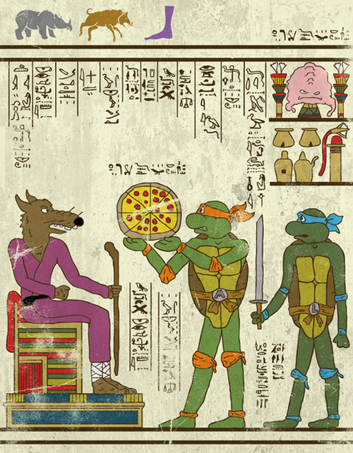 古代エジプト風で描いた映画キャラクターのイラスト写真