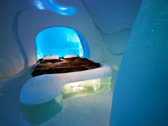 スウェーデンの氷と雪で作られたホテル