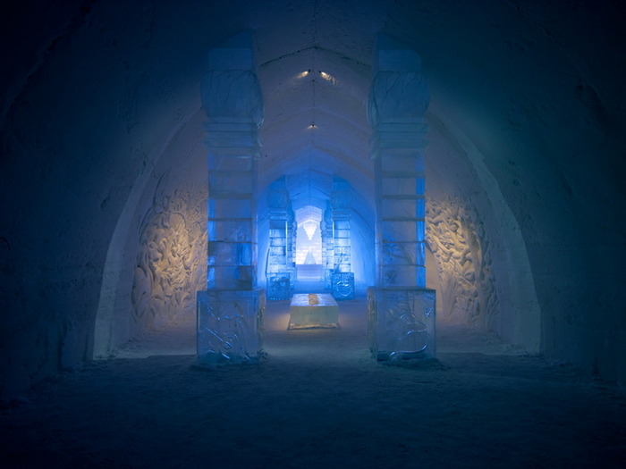 スウェーデンの氷と雪で作られたホテル