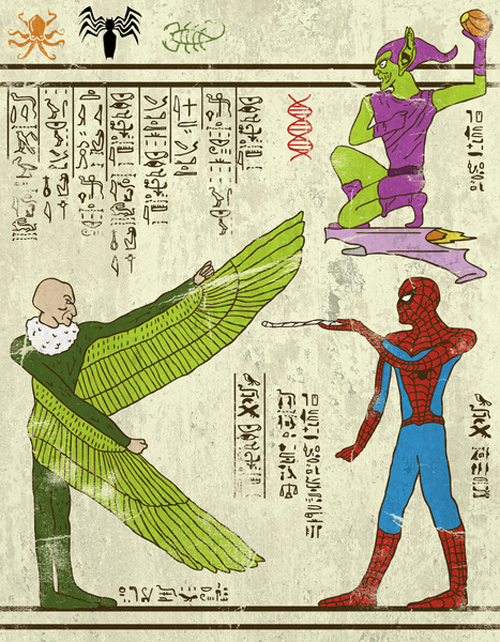 古代エジプト風で描いた映画キャラクターのイラスト写真