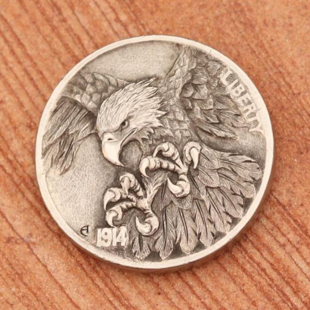 5セント硬貨を彫刻した作品、ホーボー・ニッケルの写真
