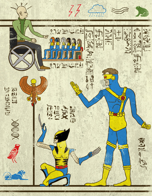 古代エジプト風で描いた映画キャラクターのイラスト写真