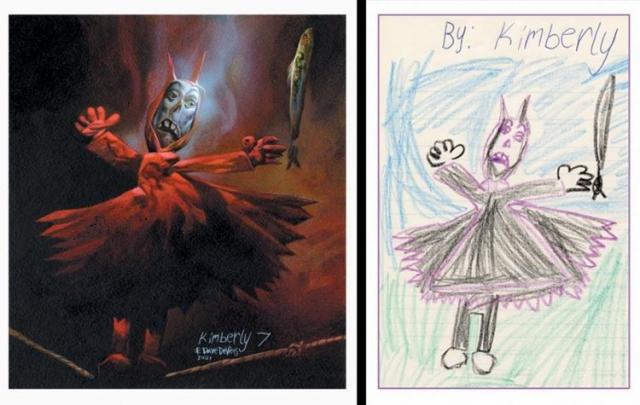 子供の絵を元にプロが描いた、キャラクターたちのイラスト