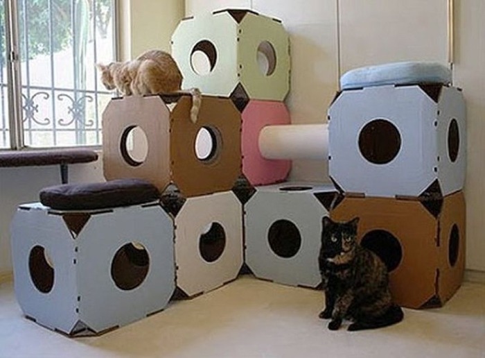 猫のために設計されたインテリアや小物が可愛い写真