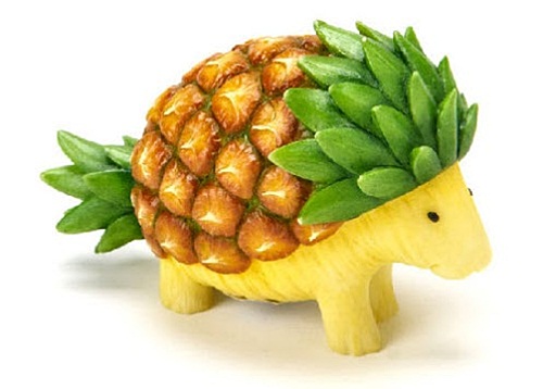 フルーツで作った動物たち