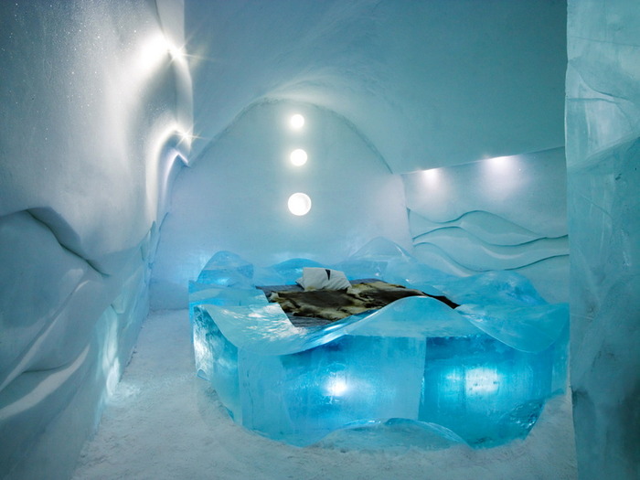 スウェーデンの氷と雪で作られたホテル