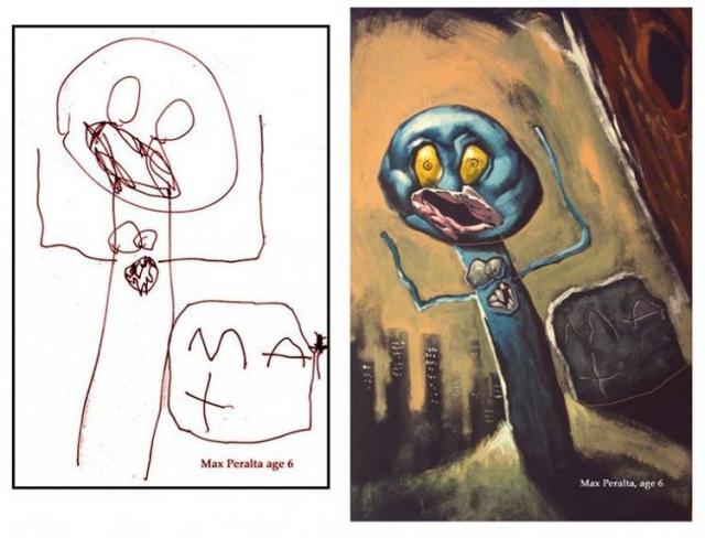 子供の絵を元にプロが描いた、キャラクターたちのイラスト
