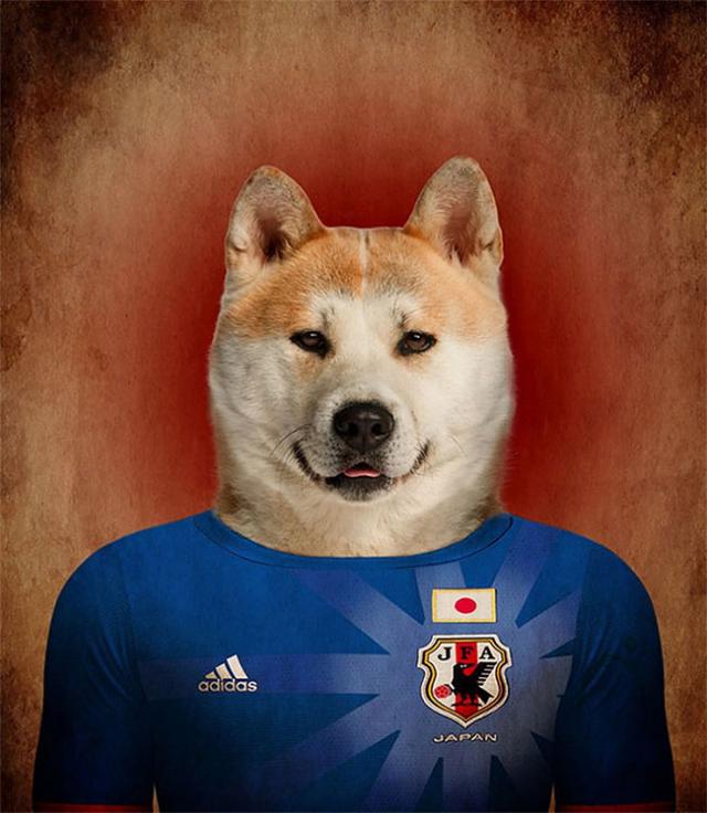 その国の犬に置き換えたポートレート写真