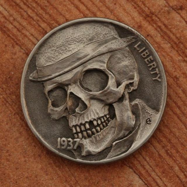5セント硬貨を彫刻した作品、ホーボー・ニッケルの写真