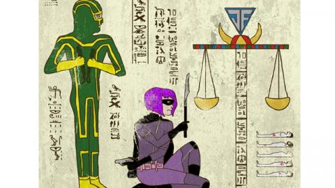 古代エジプト風で描いた映画キャラクターのイラスト写真